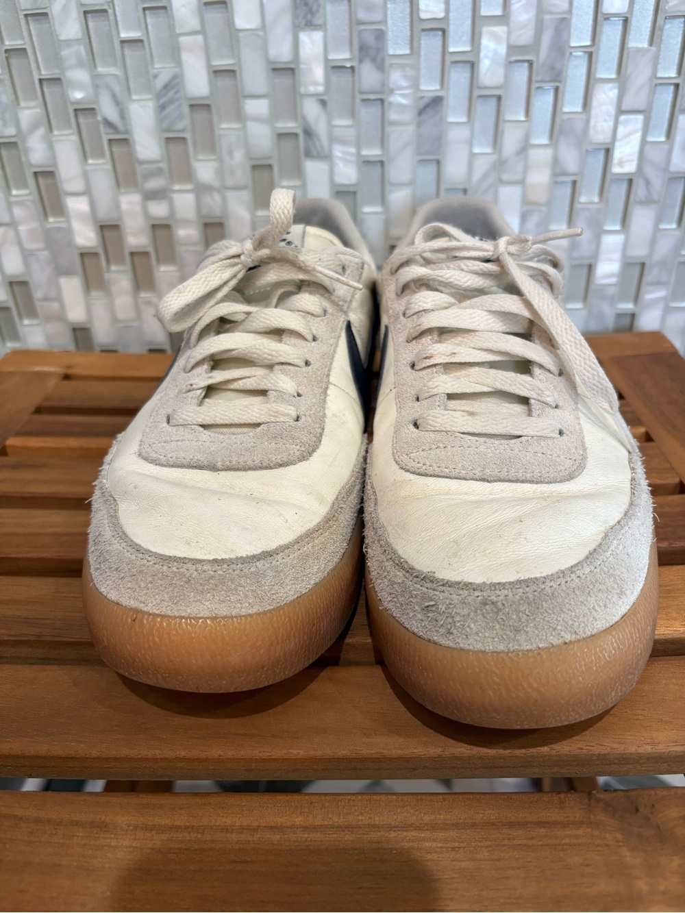 Nike Killshot 2 Men's Leather Sneakers 432997-107 White Gum Sole Navy SZ 11 - Picture 2 of 6